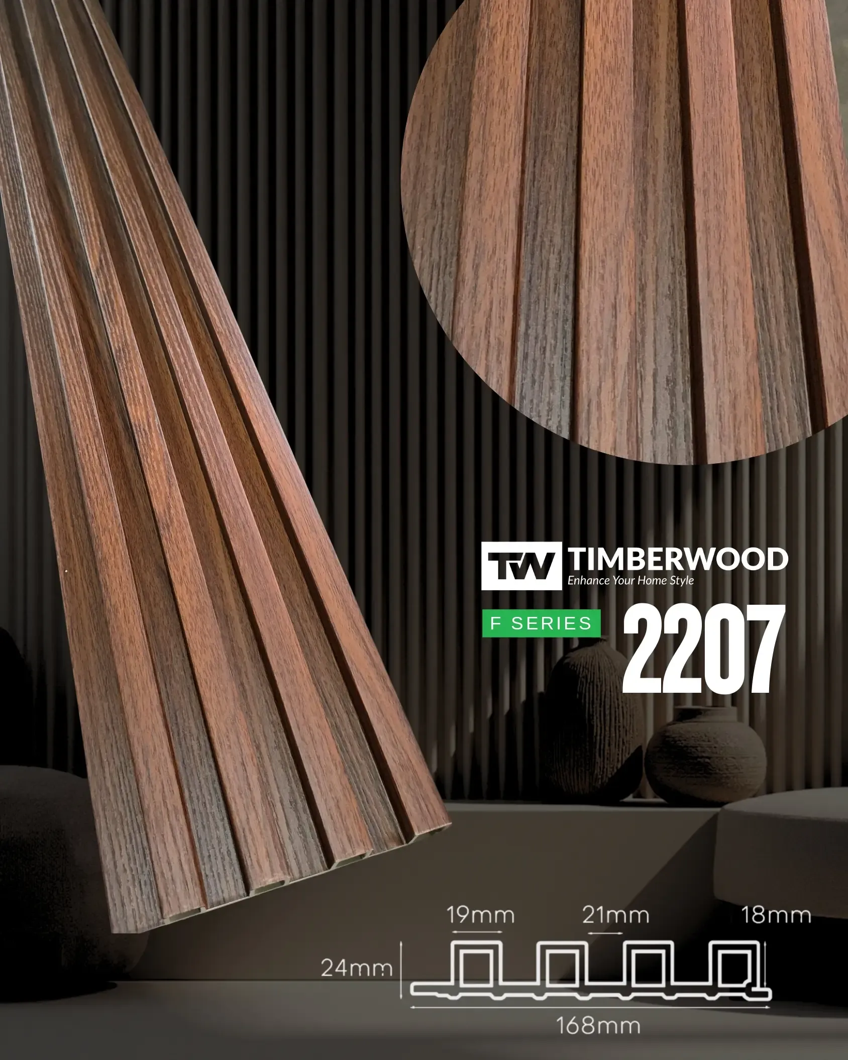 Wall Panel PVC Timberwood - WTF Series - foto 2
